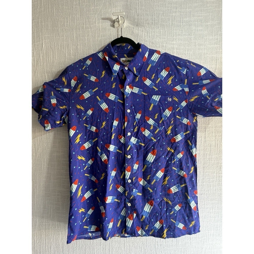 TIPSY ELVES Men's GRAND FINALE DISC GOLF POLO PICKLEBALL Missile Pop July  M